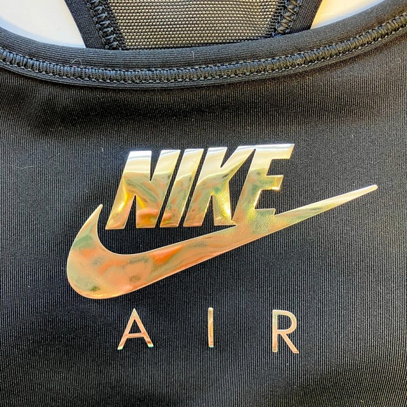Nike Air Swoosh Sports Bra, Dri-Fit, Medium Support, Black/Silver, S, NWT - Picture 3 of 6